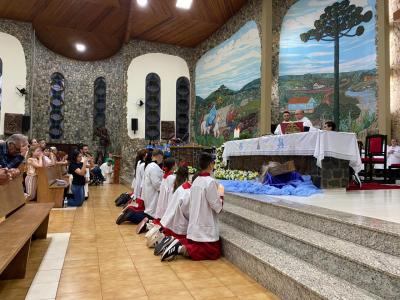 Dom Amilton celebra o 5º dia da Novena de Nossa Senhora Aparecida em Laranjeiras do Sul